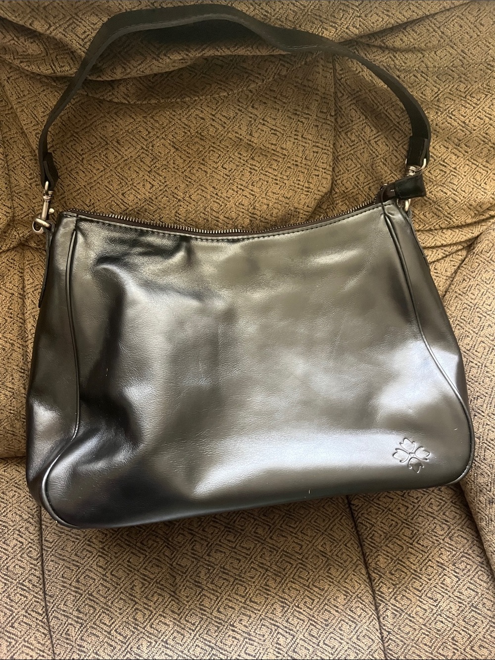 Patricia Nash Black Leather Shoulder Bag